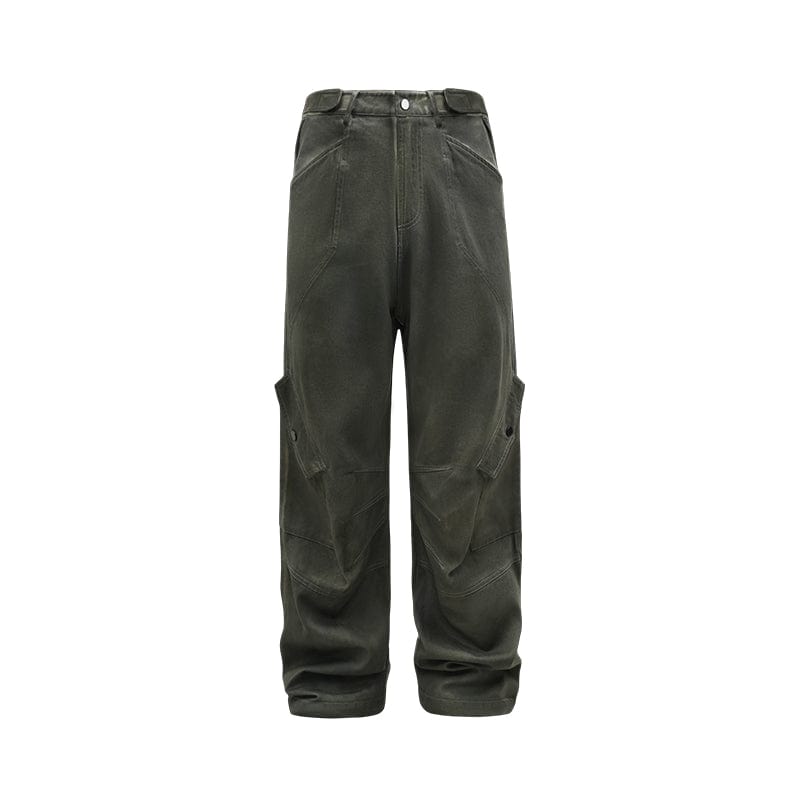 Pants Grey / S Pocket scimitar straight-leg pants