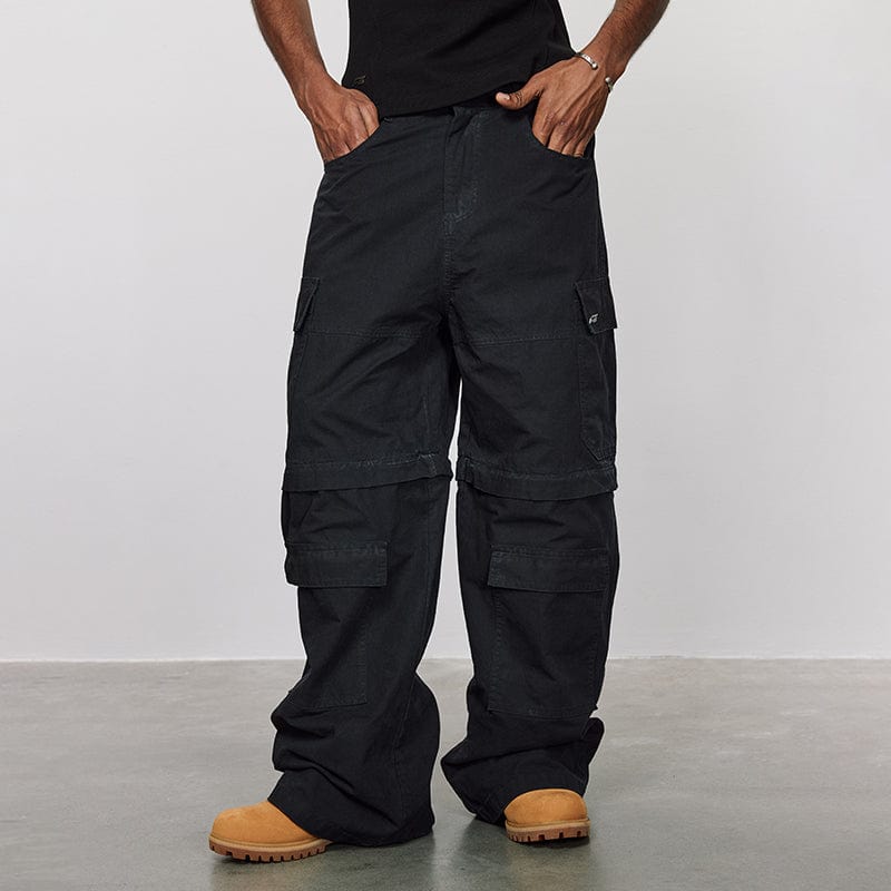 Pants Men's and women's American street style, detachable long and short multi-pocket overalls