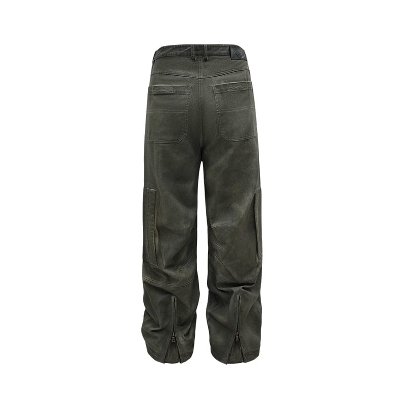Pants Pocket scimitar straight-leg pants