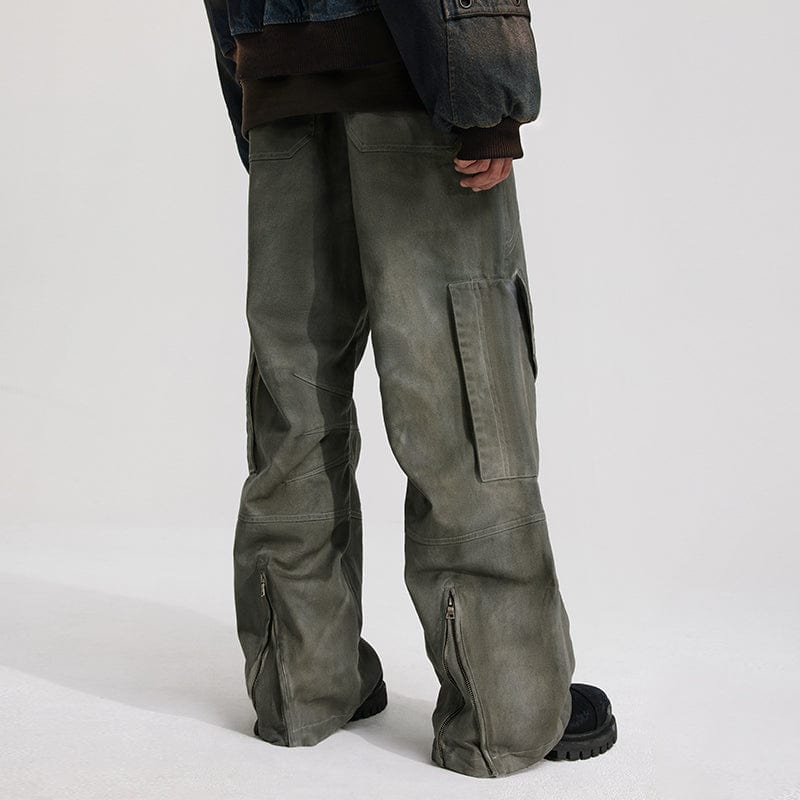 Pants Pocket scimitar straight-leg pants