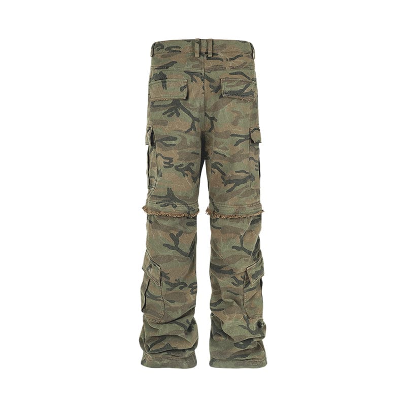 Pants Raw edge camouflage cargo trousers