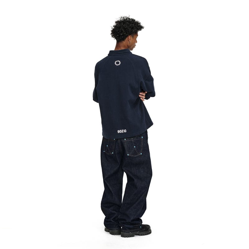 Pants Riveted raw denim trousers