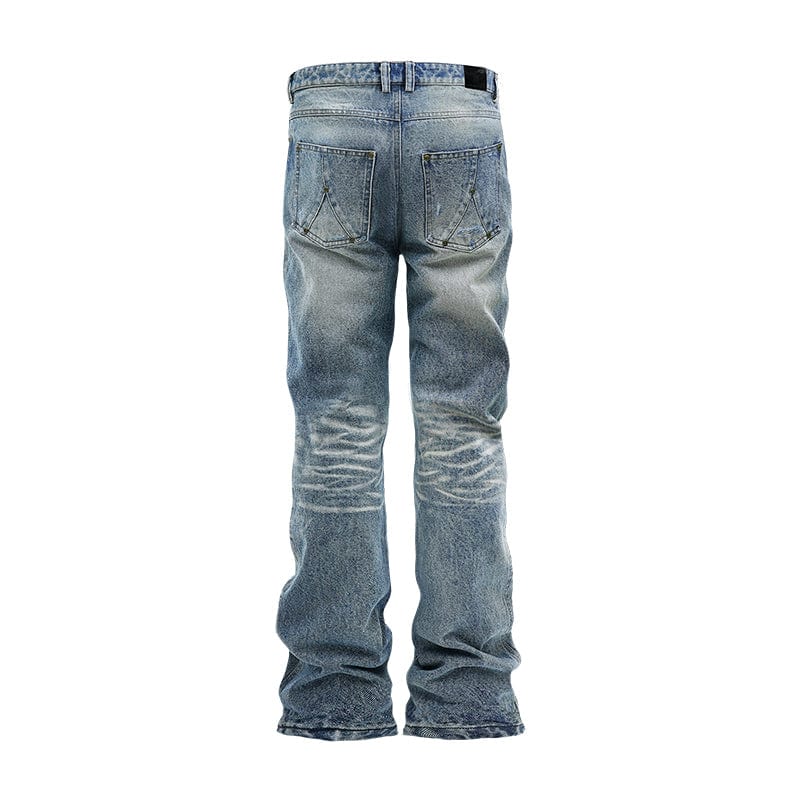 Pants Washed nostalgic black horse-colored cropped bootcut jeans