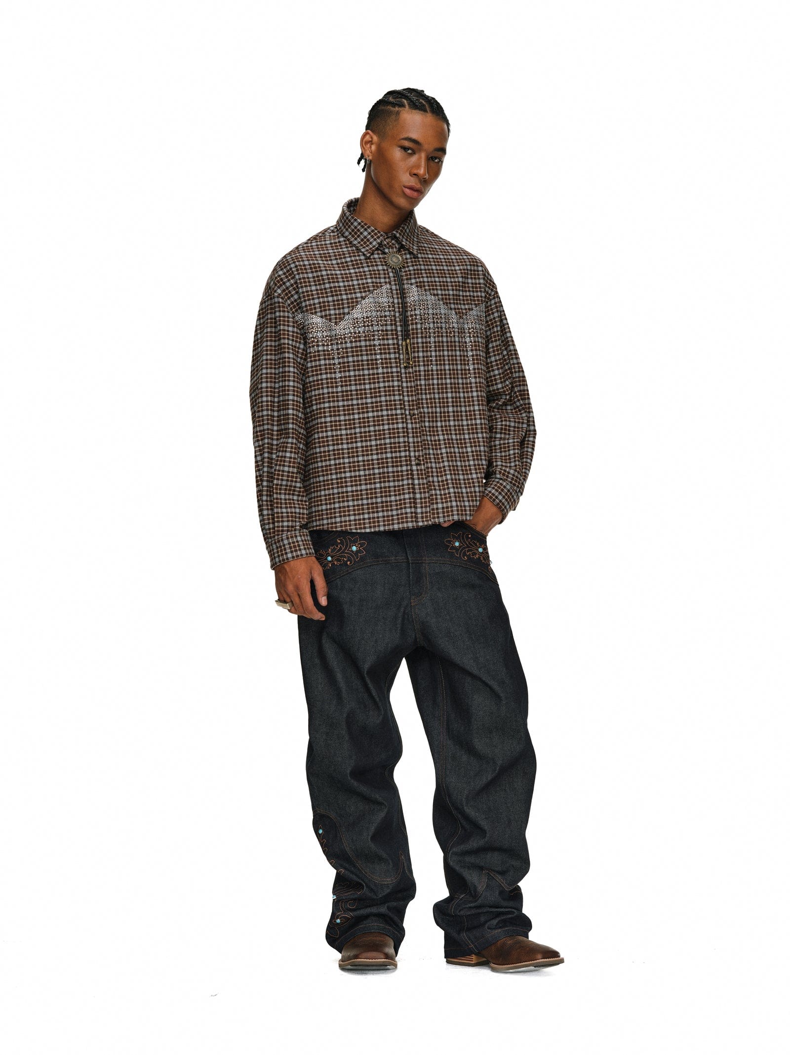 Rhinestone Plaid Shirt