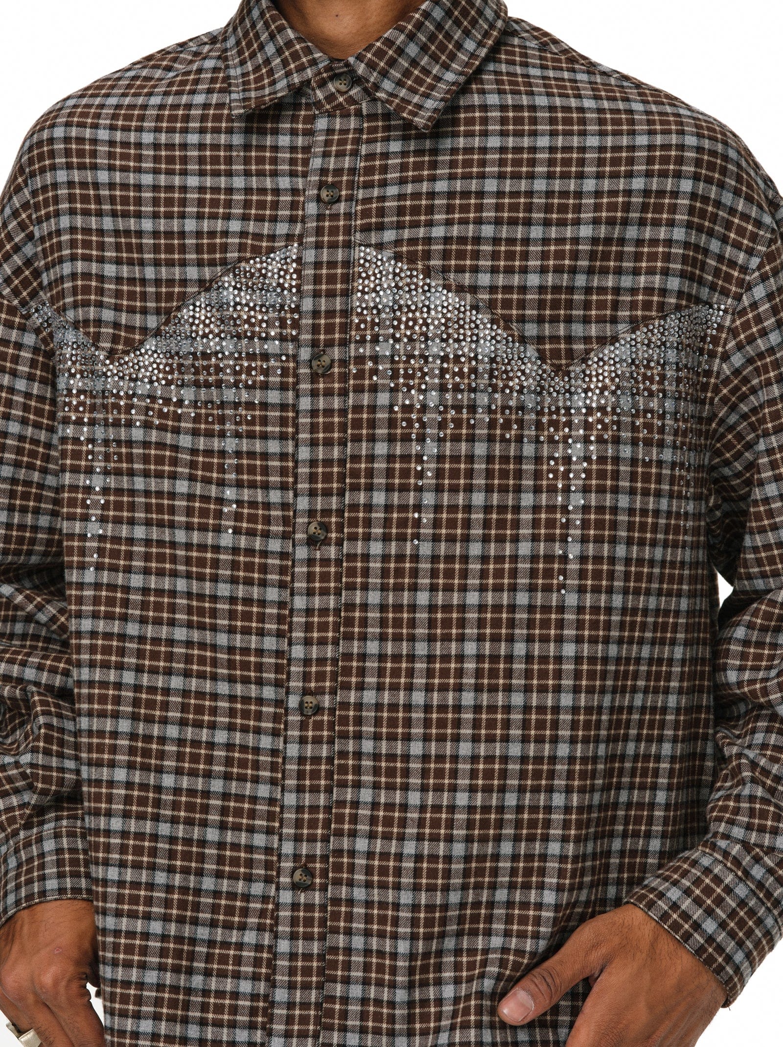 Rhinestone Plaid Shirt