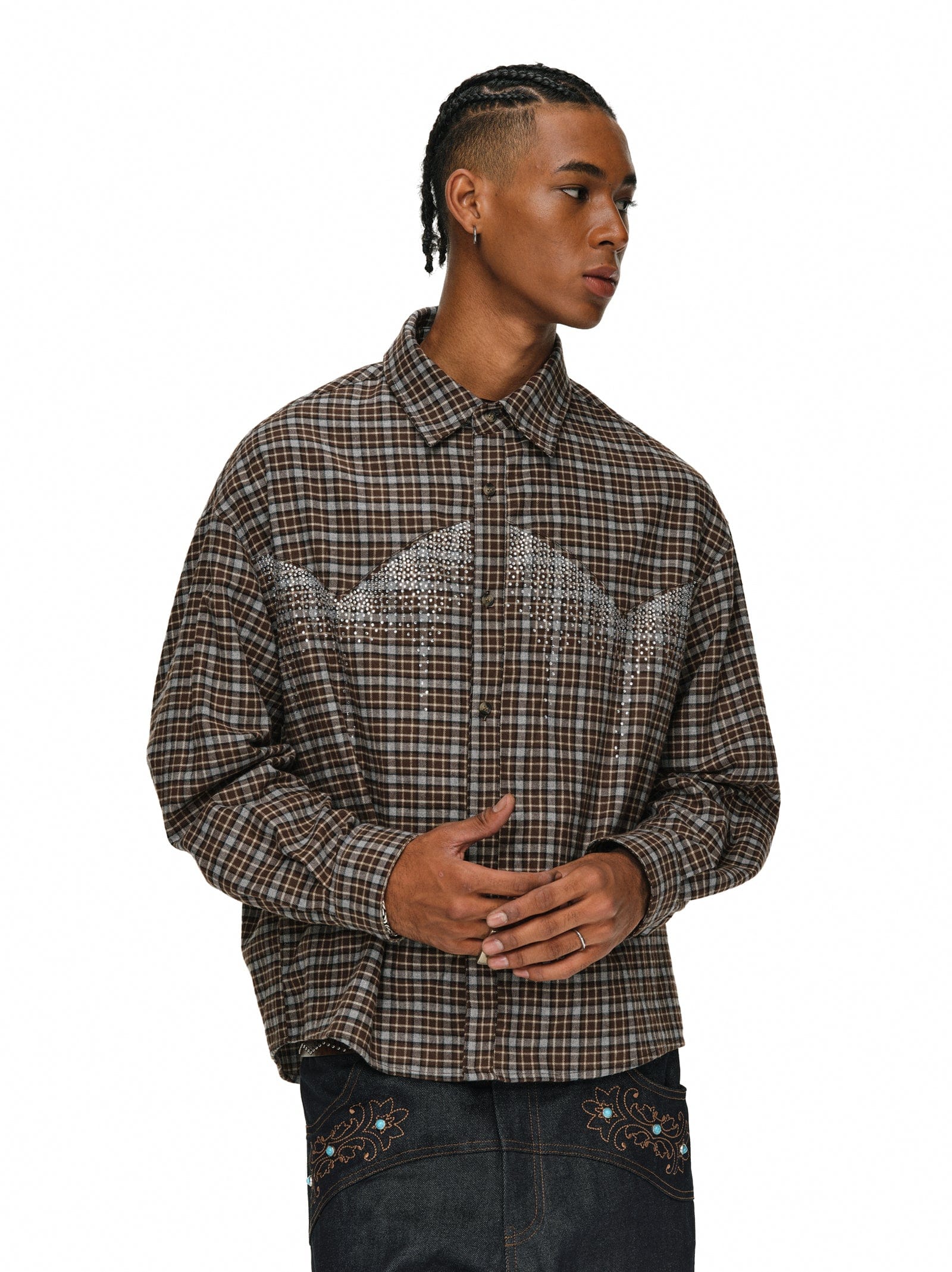 Rhinestone Plaid Shirt
