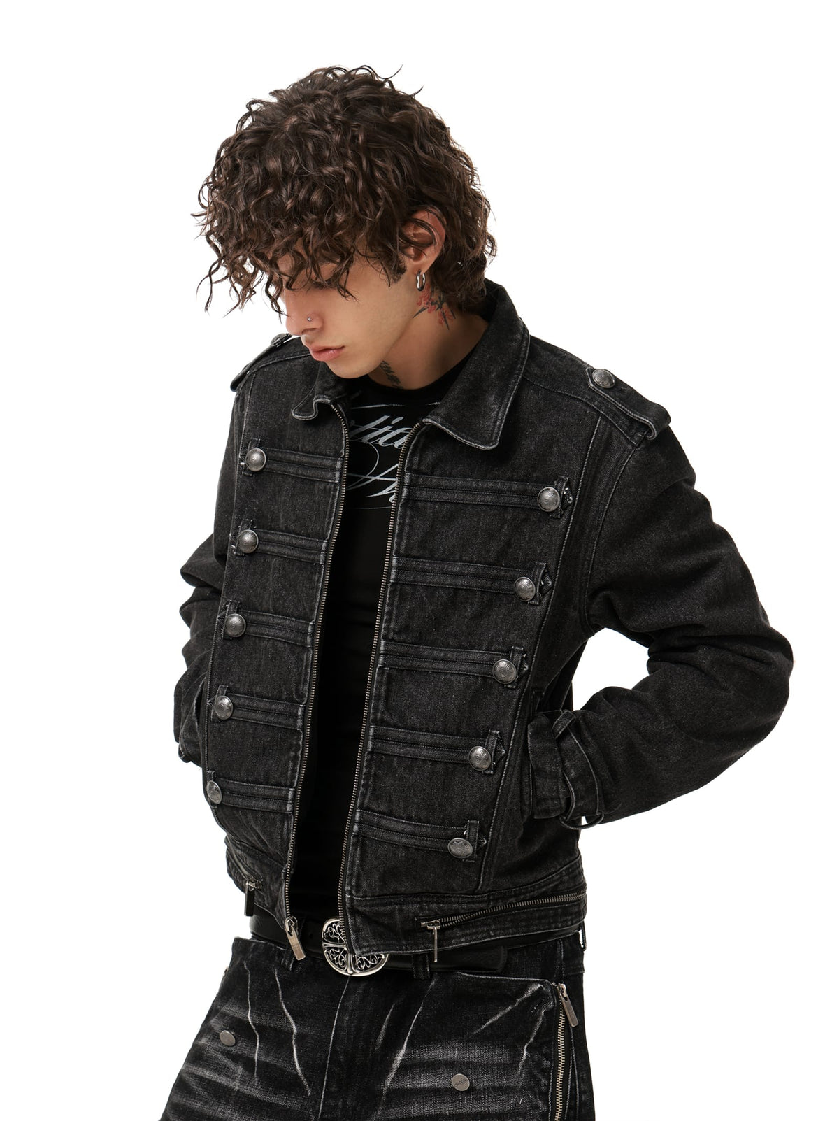 Royal Button Washed Zip-Up Jacket