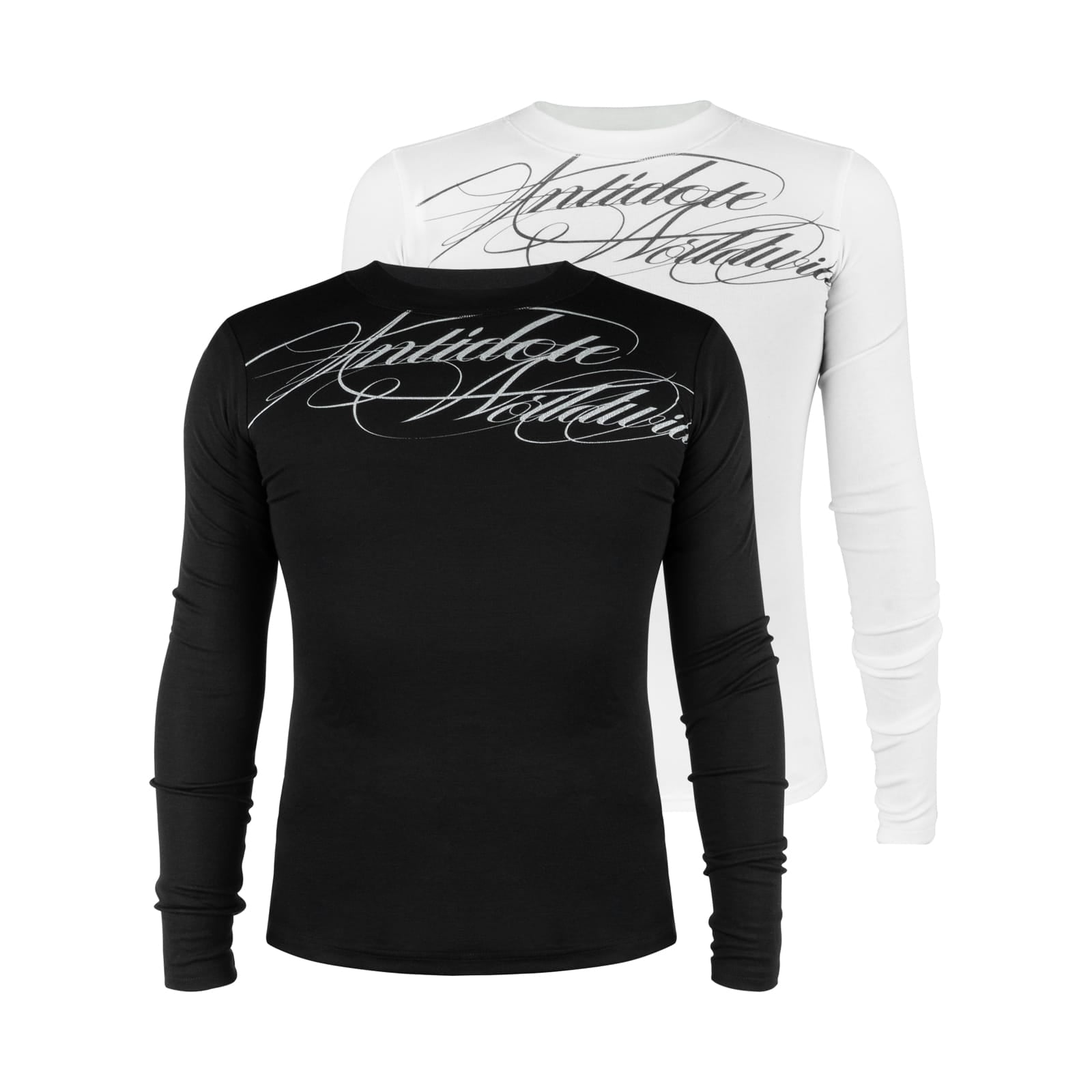 Script Cross Panel Long Sleeve Top