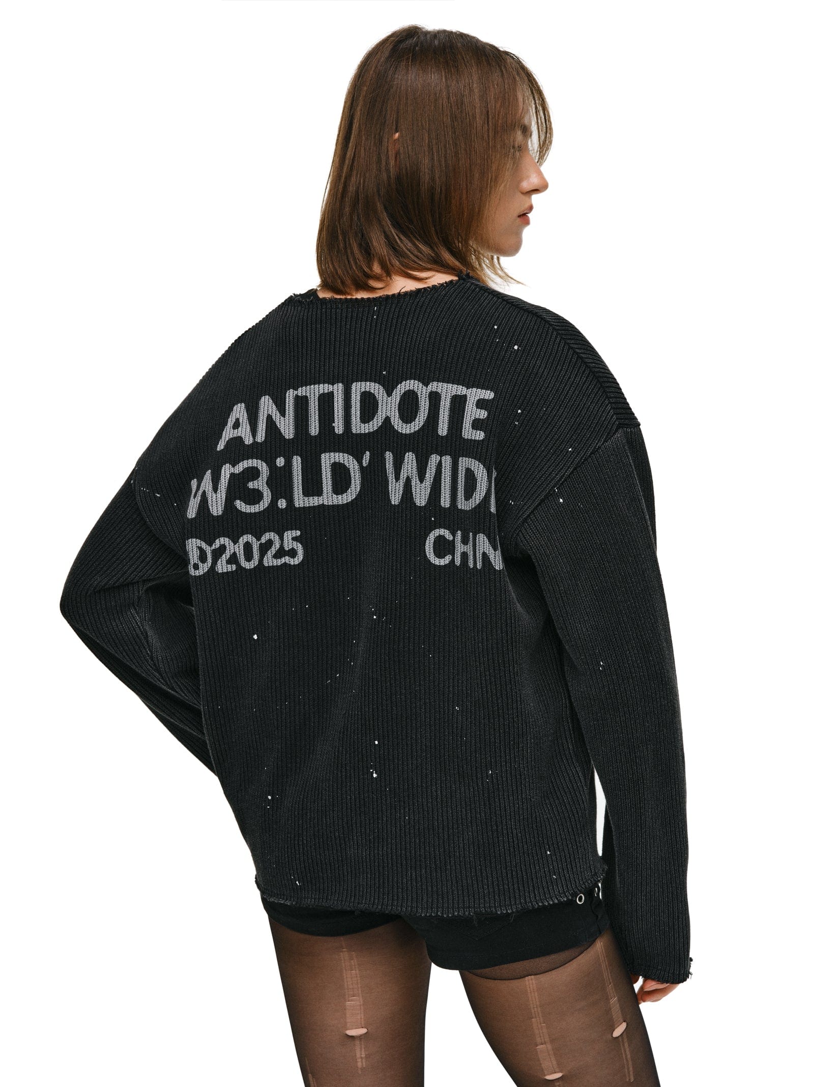 Splatter V-Neck Sweater