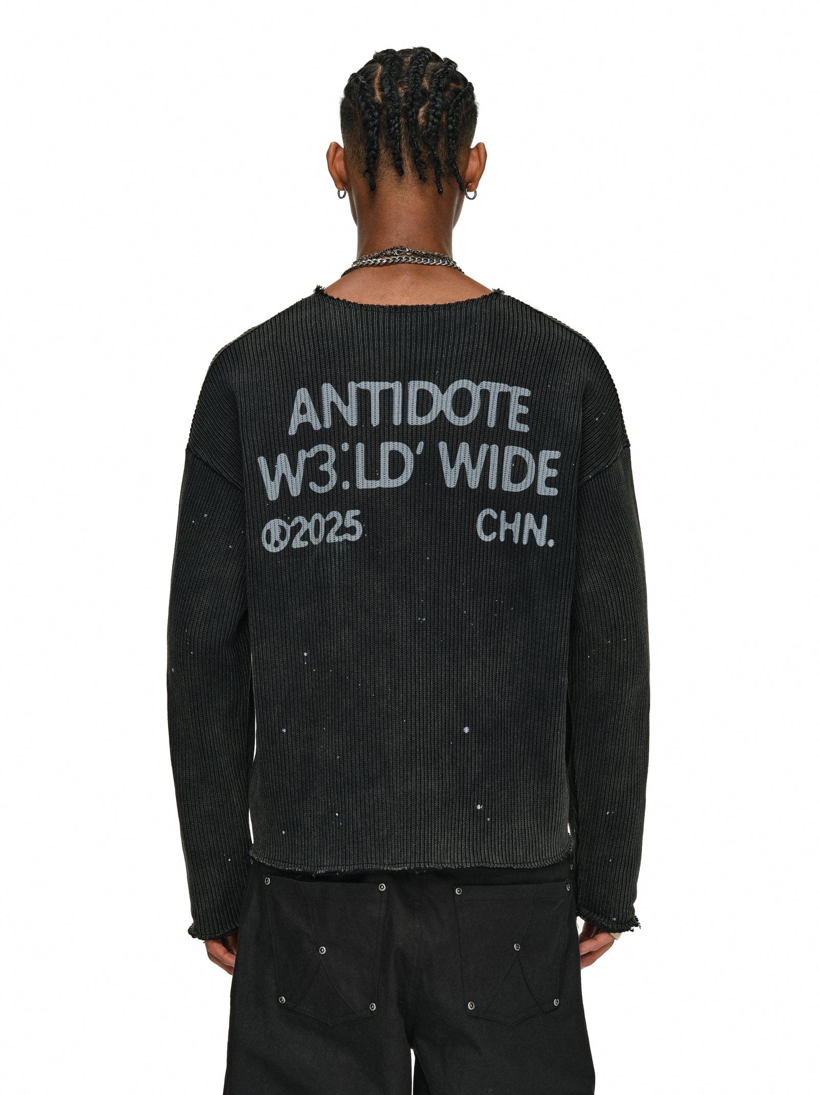 Splatter V-Neck Sweater
