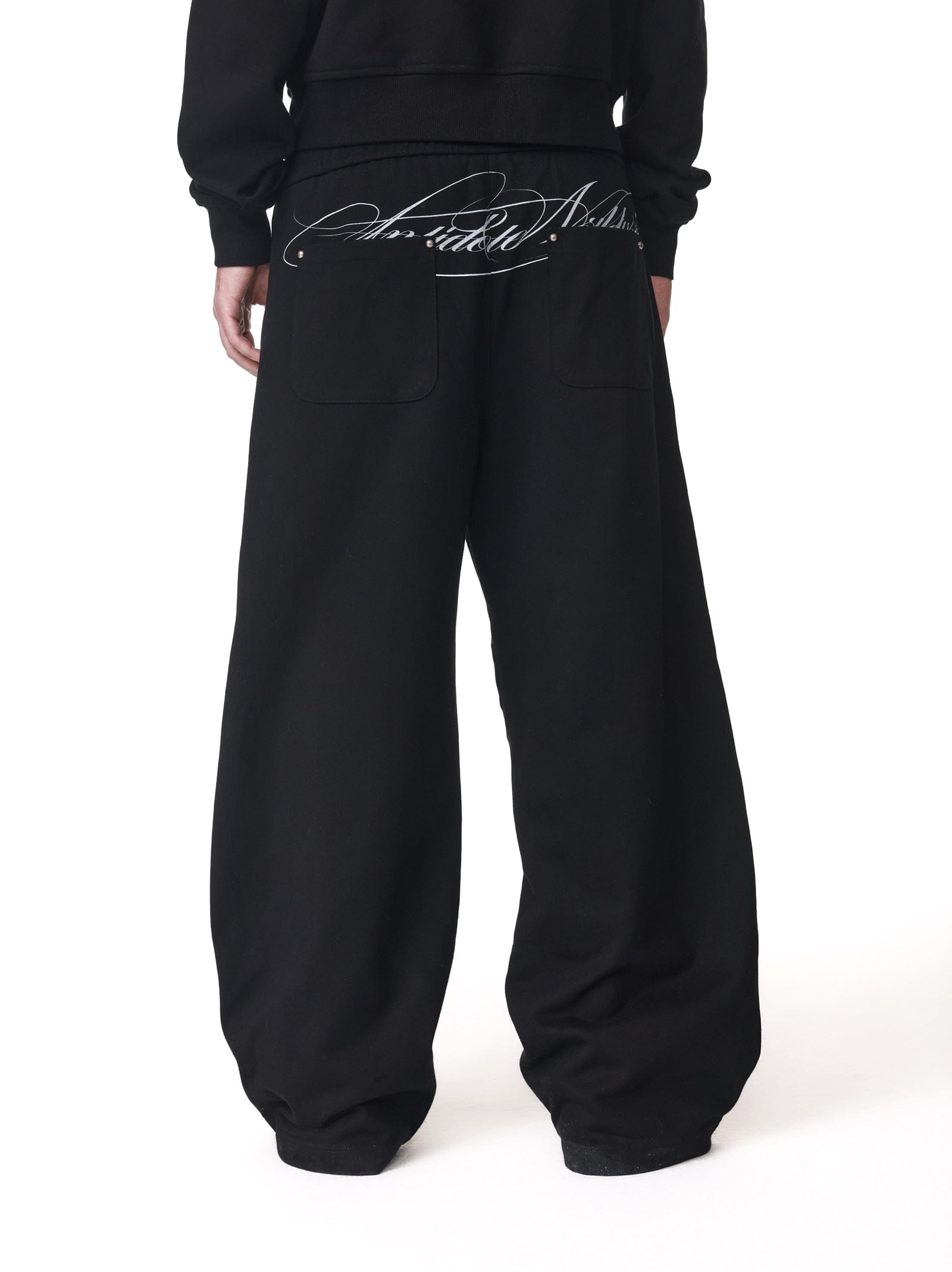 Studded Script Letter Print Sweatpants