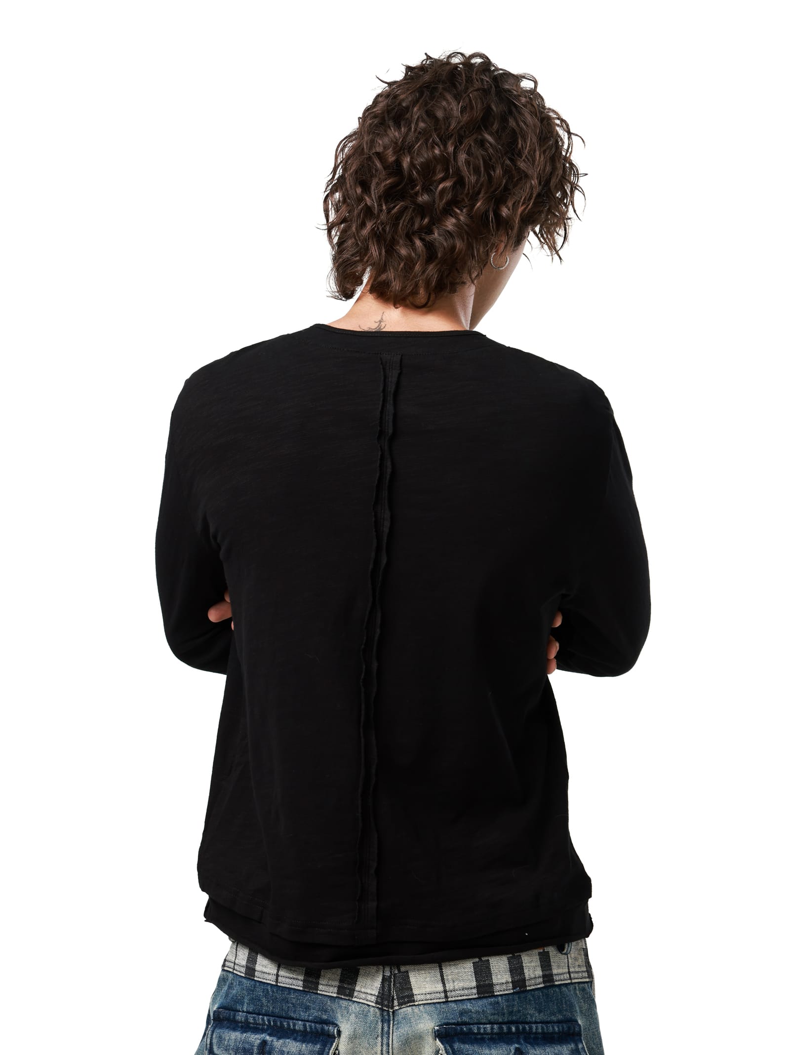 Studded Sleeve Henley Long Sleeve Tee