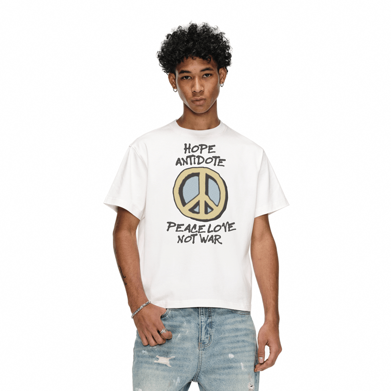 t-shirt Anti-war print short sleeves