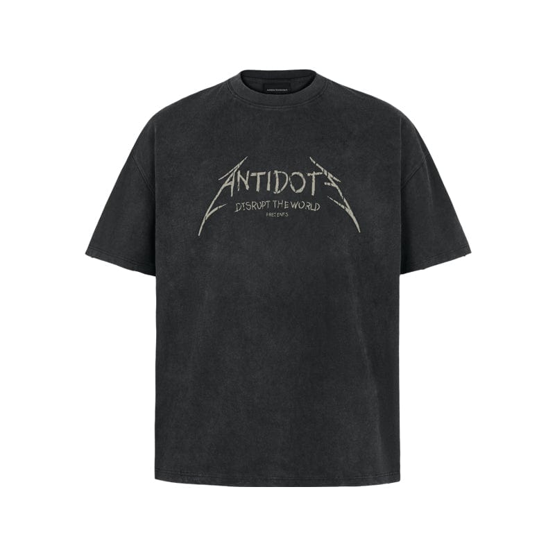 t-shirt Black / S Band tour print short sleeves