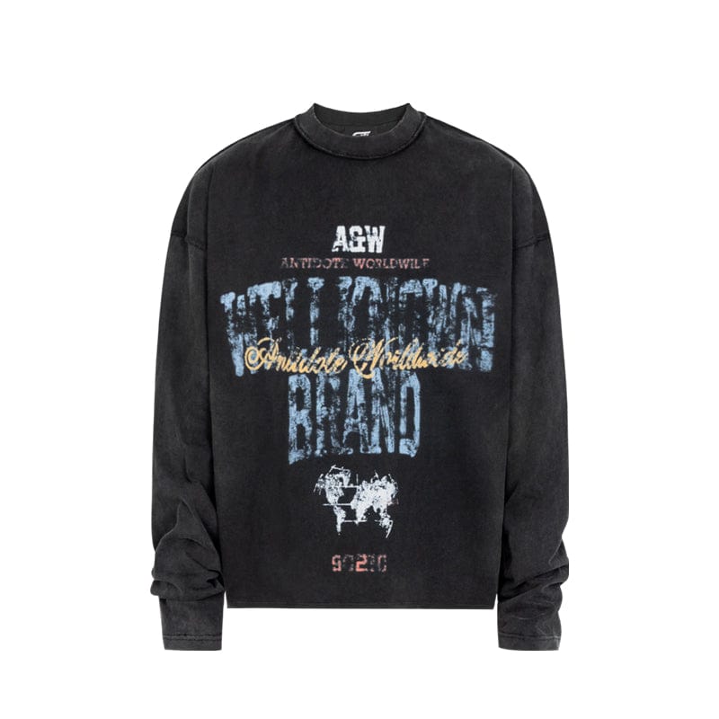 t-shirt Black / S Paint Vintage Long Sleeve