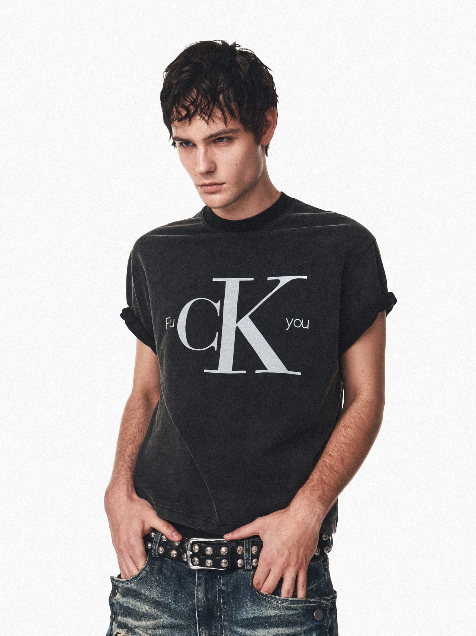 t-shirt FUCK You Vintage Washed Graphic Tee