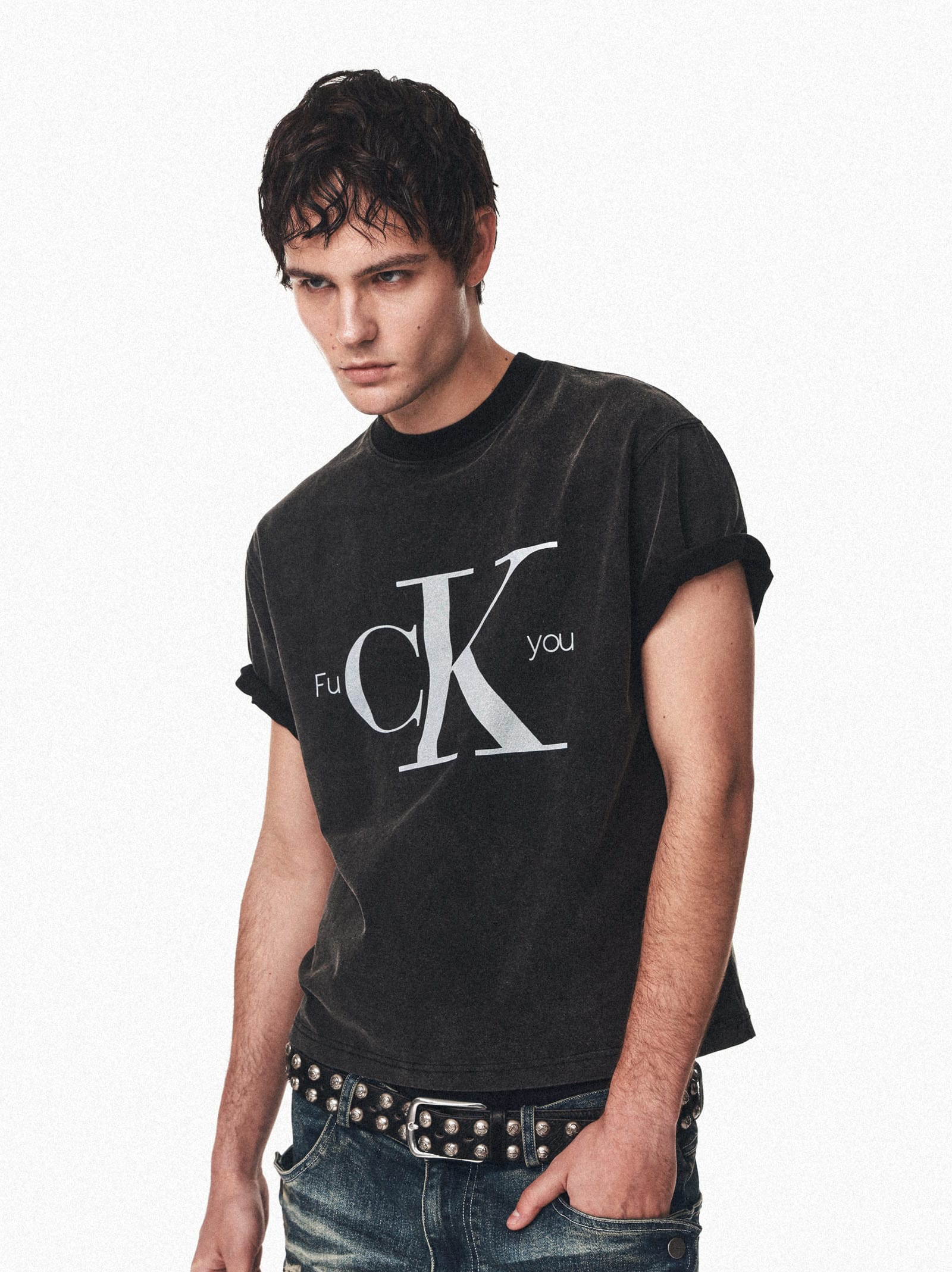 t-shirt FUCK You Vintage Washed Graphic Tee