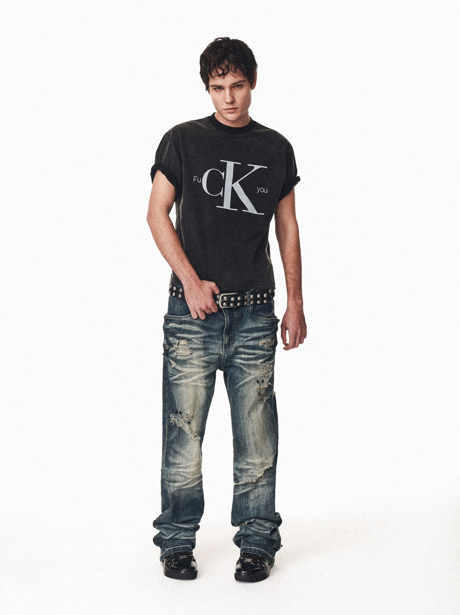 t-shirt FUCK You Vintage Washed Graphic Tee