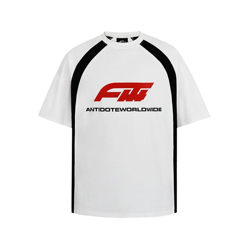 t-shirt White / S Racing Style Raglan Short Sleeve T-Shirt