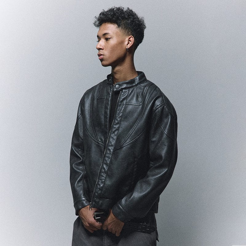 Vintage short leather jacket