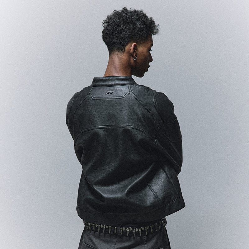 Vintage short leather jacket