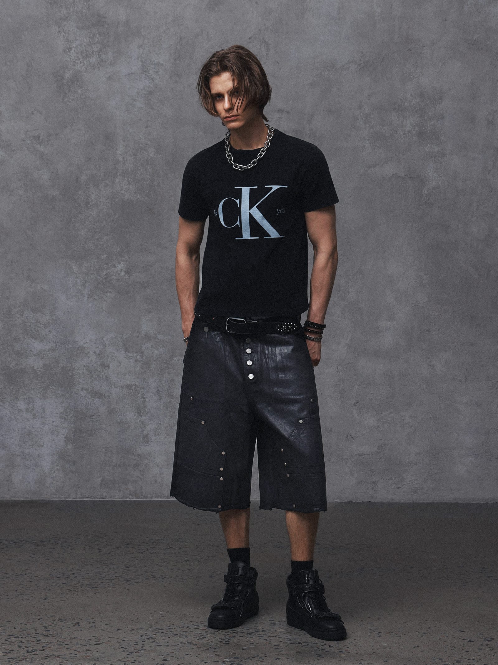 Waxed Button-Fly Lumberjack Cropped Pants