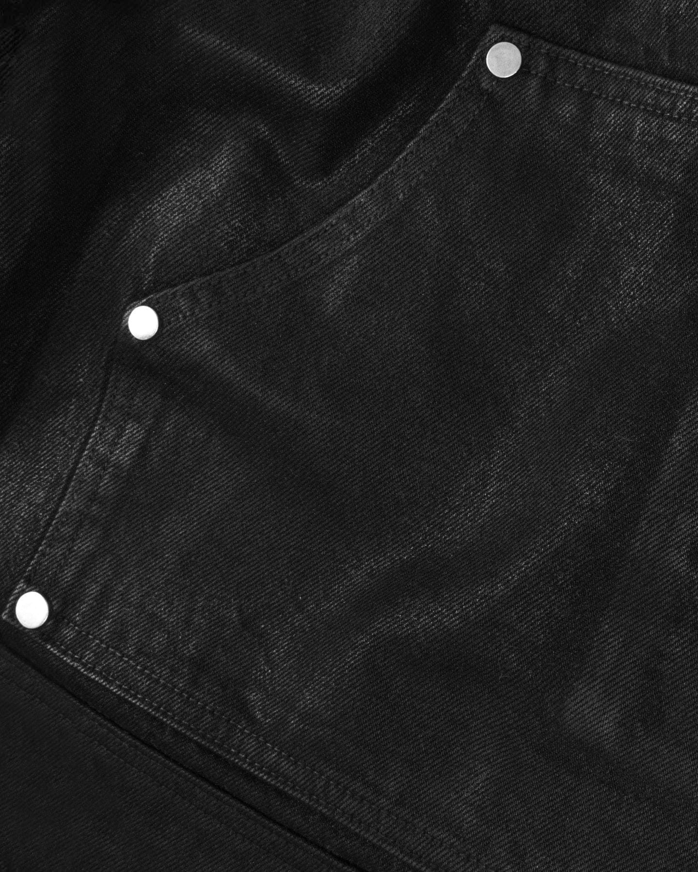 Waxed Studded Curved Denim Pants