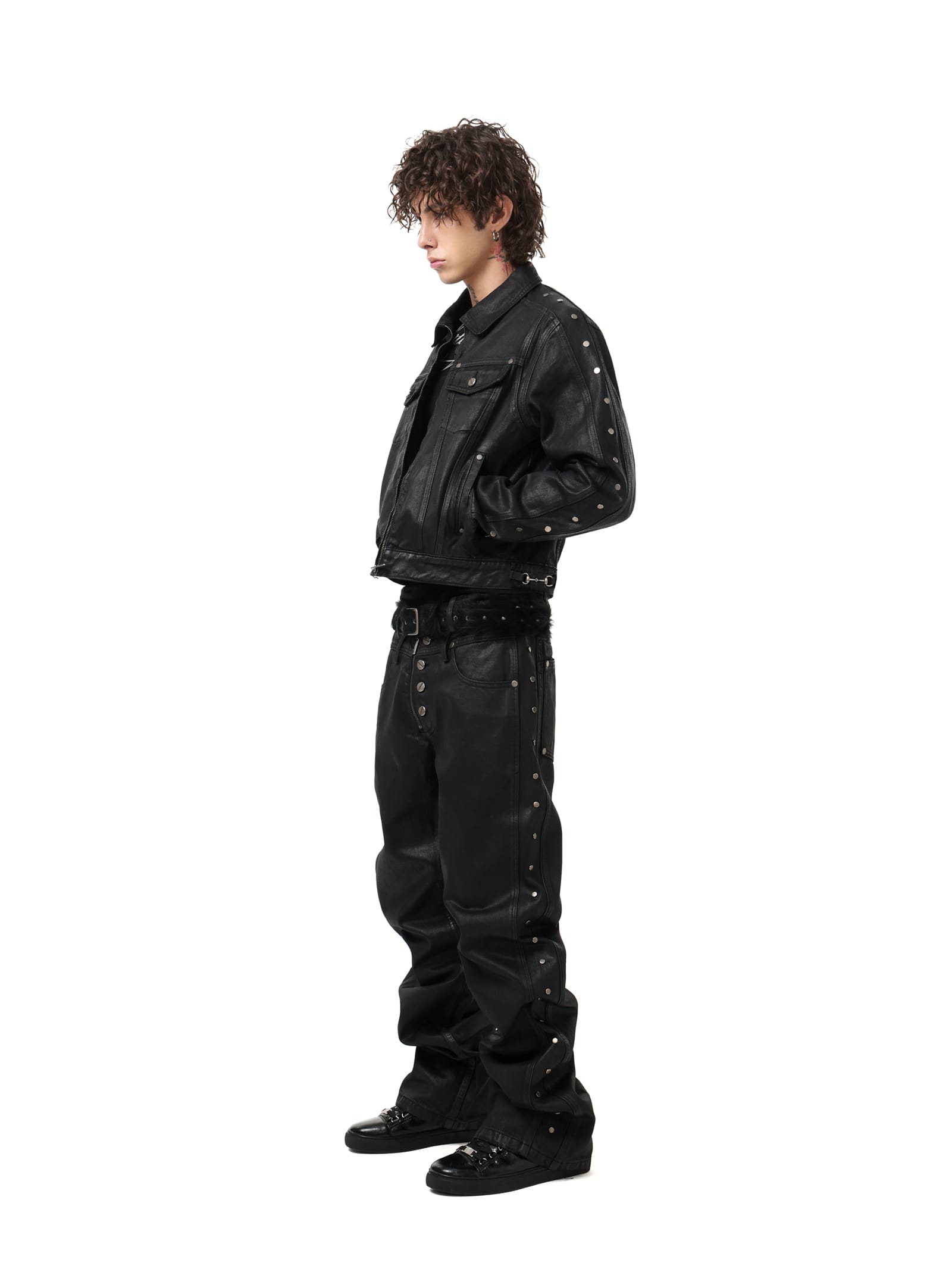Waxed Studded Denim Jacket