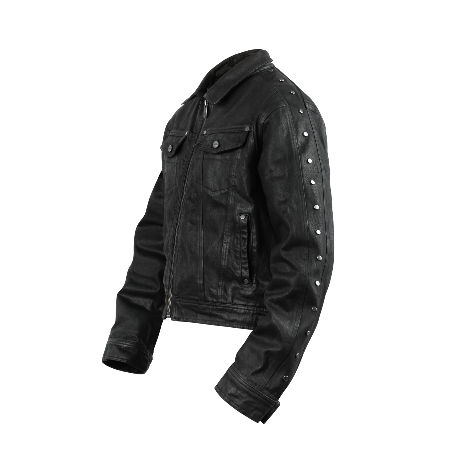 Waxed Studded Denim Jacket