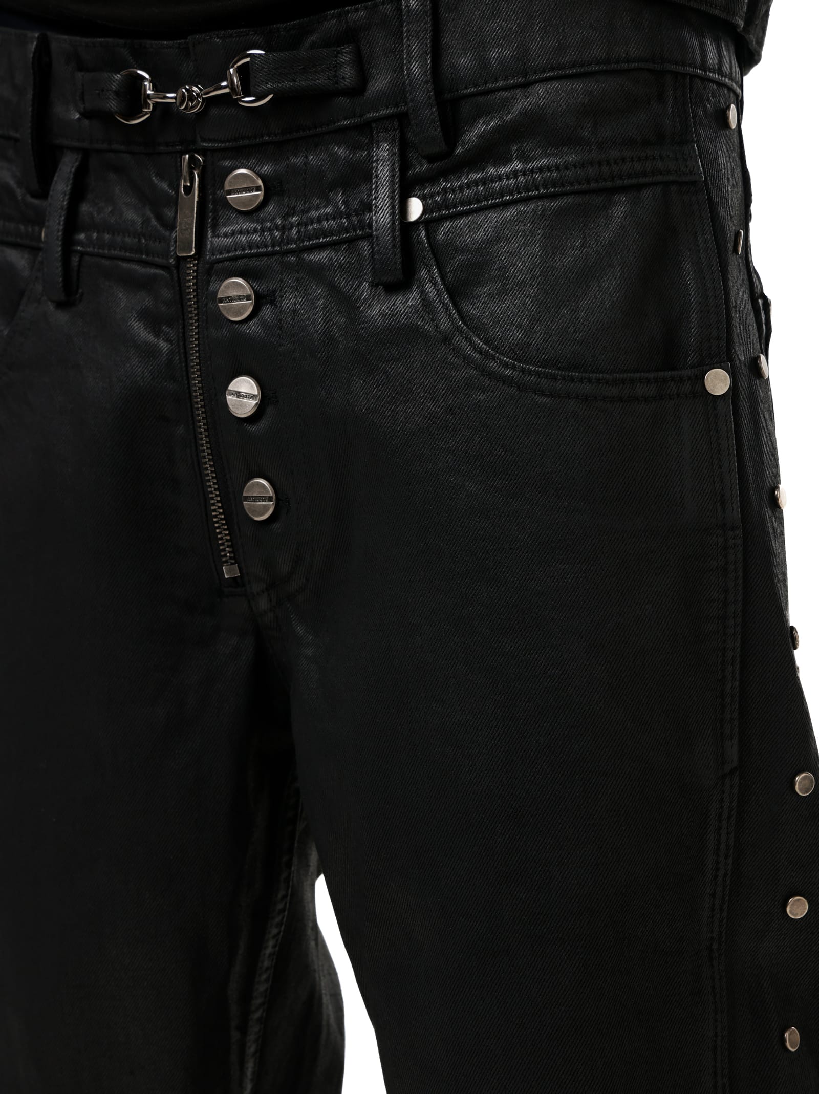 Waxed Studded Jeans