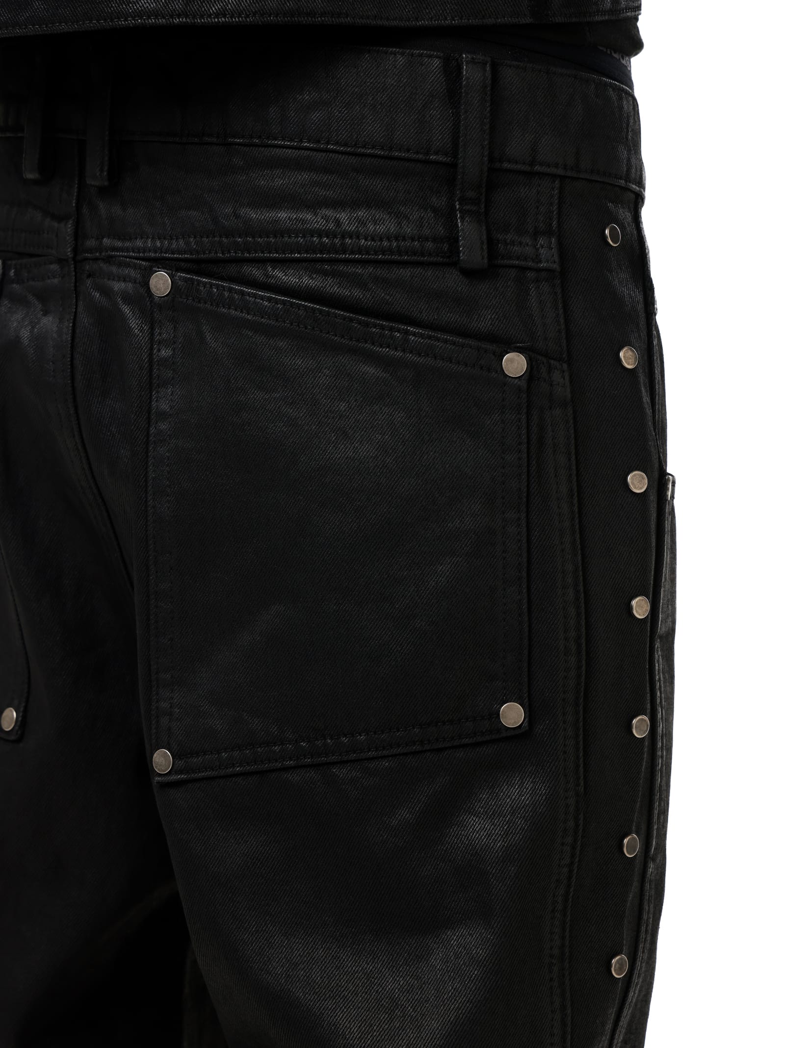 Waxed Studded Jeans