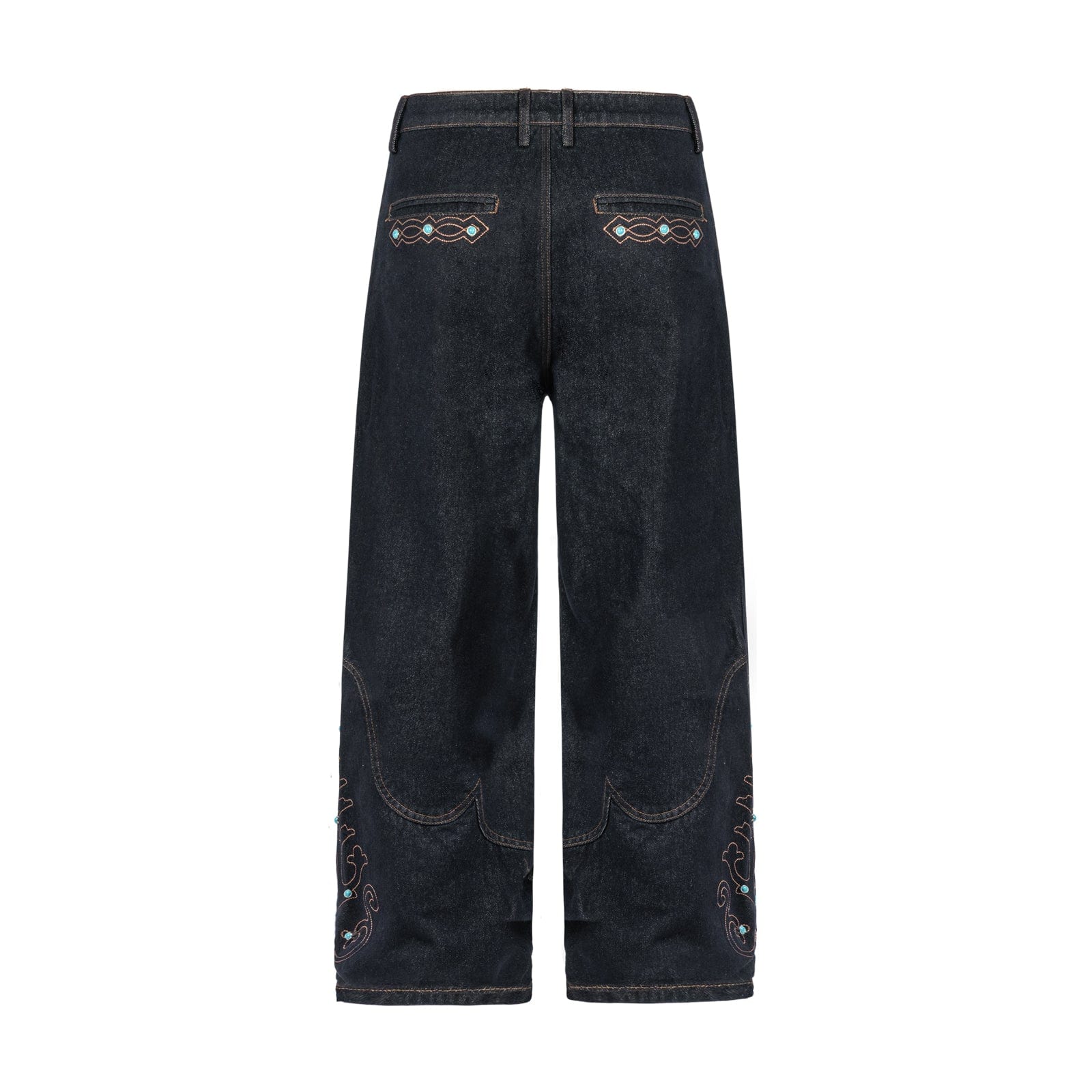 Western Embroidered Gemstone Denim Jeans